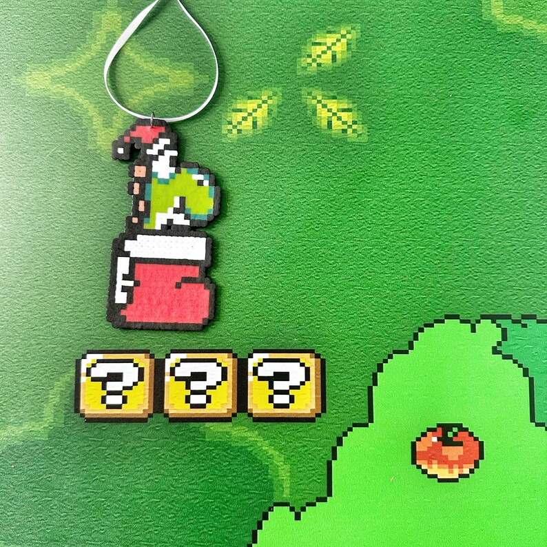 Yoshi Question Box Yoshi Super Mario Bros Gamer Holiday Ornaments | Video Game Home ...