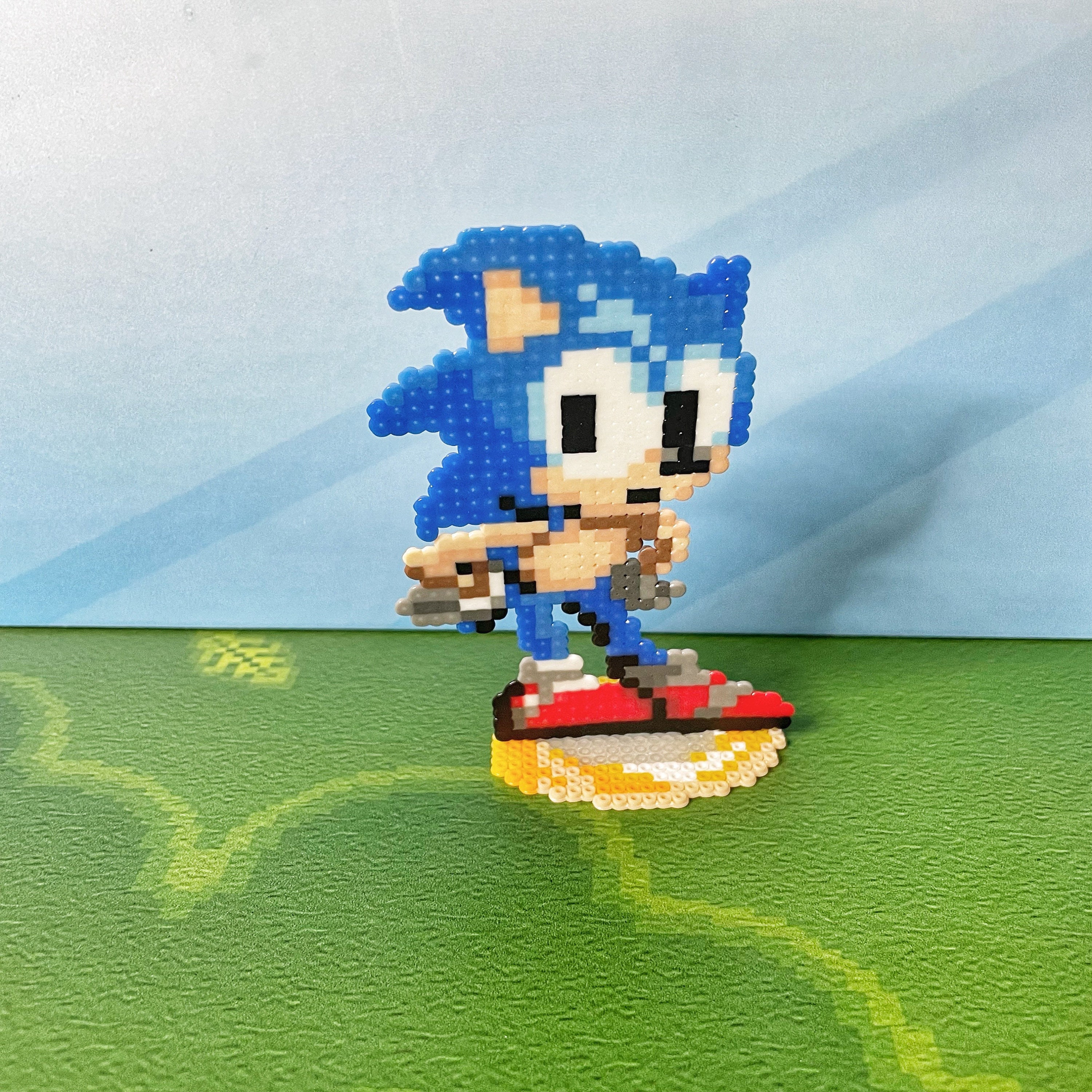 Sonic & Tails Perler Sprites Video Game Decor Retro Gaming 