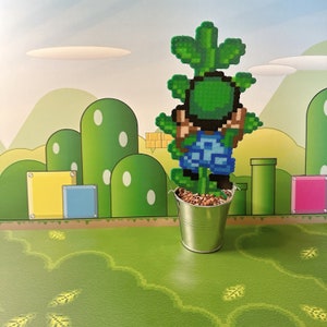 Large Climbing Luigi Plants | Video game decor | Desk Plant | Game Room Decor | Boys Birthday Gift | Pixel Plant | Mario Butt Plumber Gift