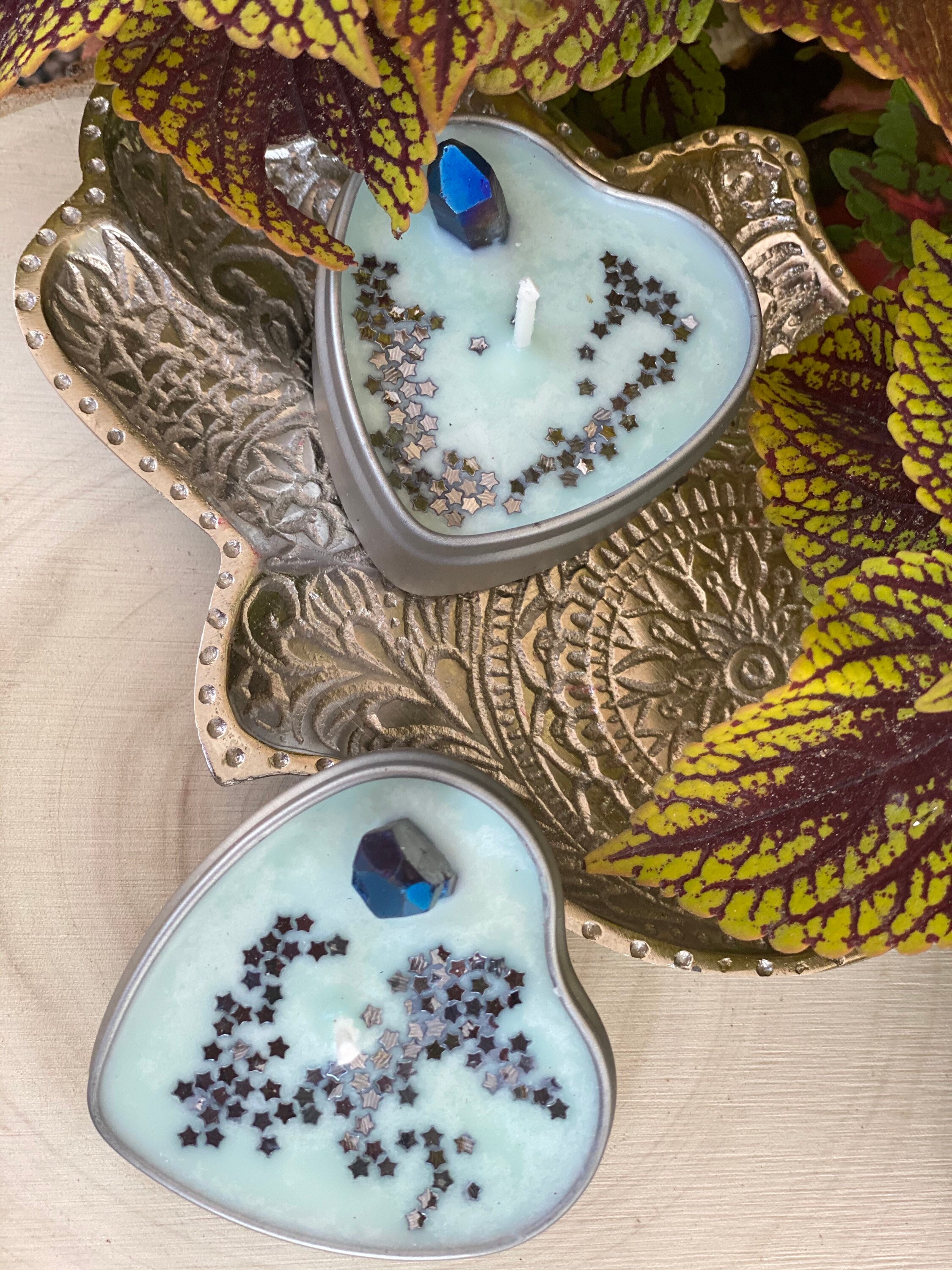 Meditation Candles Scented Candles Crystal Candles Etsy