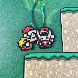 Link and Zelda Christmas Decorations | Nintendo Holiday Ornaments | Video Game Christmas Theme | Zelda Santa Baubles | Legend of Zelda Art