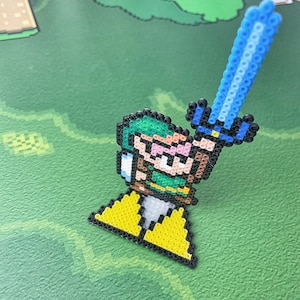 Link Triforce  Legend of Zelda Master Sword Figurine  | Video Game Decor | Retro Gaming | Links Awakening Game Art | Zelda Cake Toppers