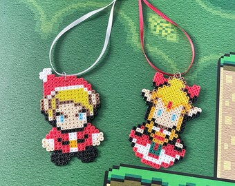 Link and Zelda Christmas Decor | Retro Video Game Xmas Tree Ornaments | Zelda Santa Baubles | Legend of Zelda Gamer Gift, Nintendo Games Toy