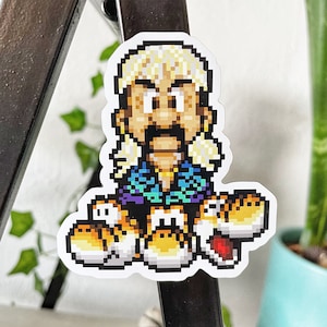 Yo Exotischer Super Mario Magnet | Der Tiger King Mario Magnet | Mario Aufkleber | Yoshi Magnet | Wasserflasche Aufkleber | Videospiel-Magnet