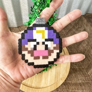 Large Wario and Waluigi Christmas Ornaments, Nerdy Video Game Christmas Theme Super Mario Bros Enemy Bad Guys, Mario Kart Game Charcacter Waluigi Only