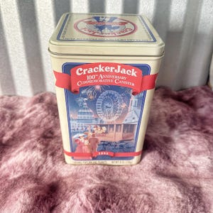 Vintage Cracker Jack 100th Anniversary Commemorative Collectors Tin 1893-1993, vintage Cracker Jack Tin, Borden Inc Made in USA