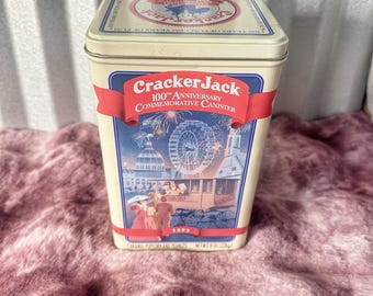 Vintage Cracker Jack 100th Anniversary Commemorative Collectors Tin 1893-1993, vintage Cracker Jack Tin, Borden Inc Made in USA