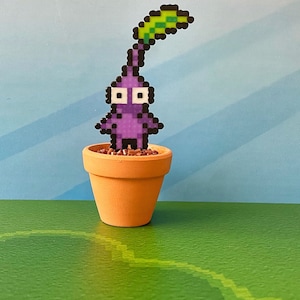 PikMin Potted Plants | Video game decor | Desk Plant | Game Room Decor | Super Mario Plants | Pixel Piranha Plant | Pikmin Gift | Gamer Gift