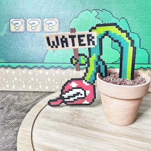 Funny Potted Piranha Mario Plant For Game Room | Video game decor | Desk Plant | Game Room Props | Super Mario Plants | Pixel Piranha Plant