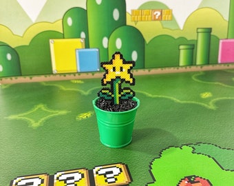Estatueta de flor estrela do Super Mario: decoração retrô para sala de jogos