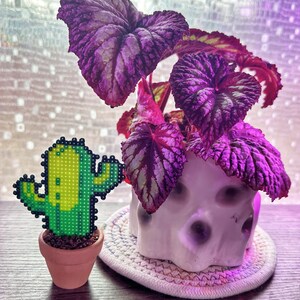 Pixel Faux Cactus Plant | Funny Office Decor | Desk Knick knack | Potted Faux Cacti | spiritual shelf decoration for home, mom gift for bday
