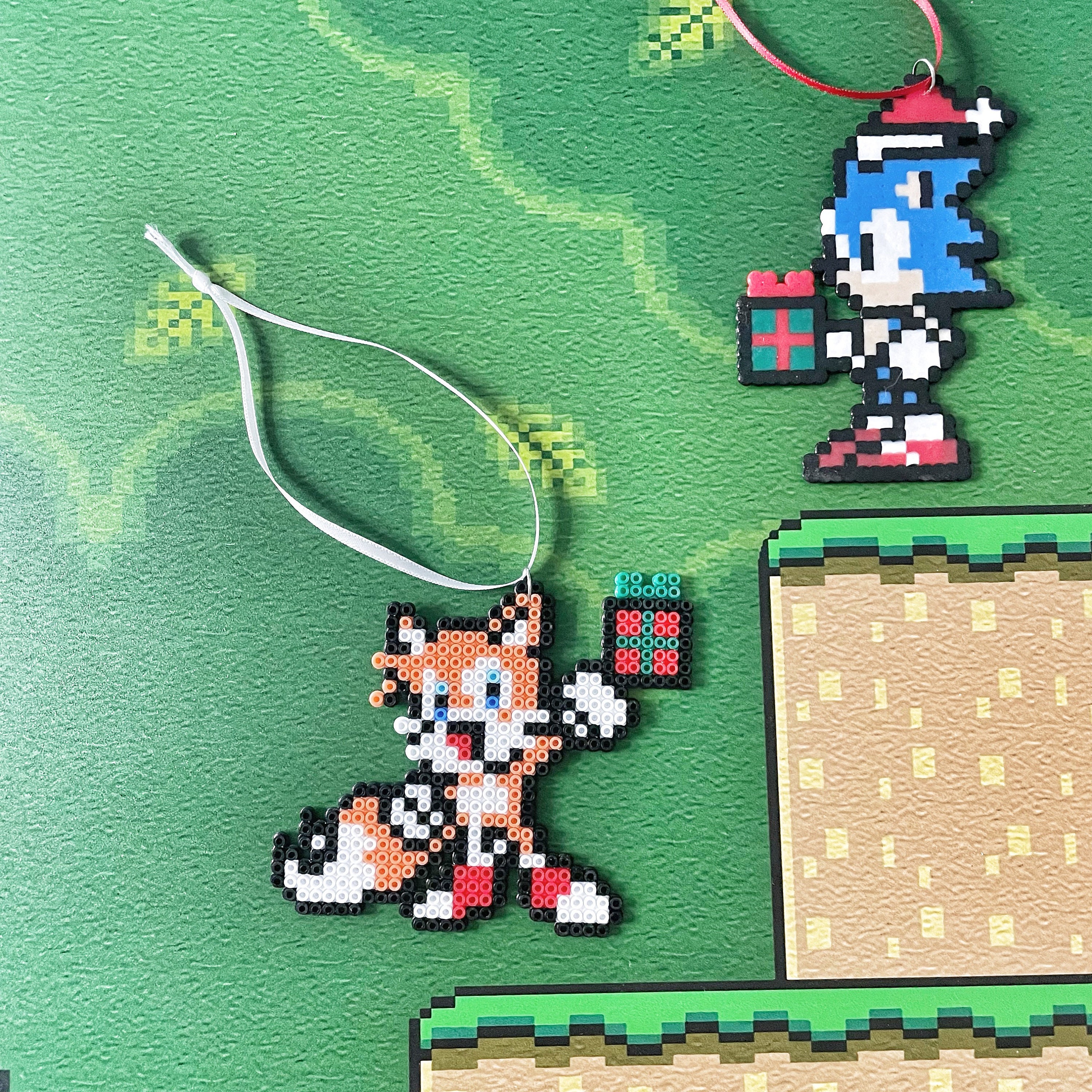 Sonic & Tails Perler Sprites Video Game Decor Retro Gaming 