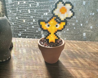 PikMin Potted Plants | Video game decor | Desk Plant | Game Room Decor | Super Mario Plants | Pixel Piranha Plant | Pikmin Gift | Gamer Gift