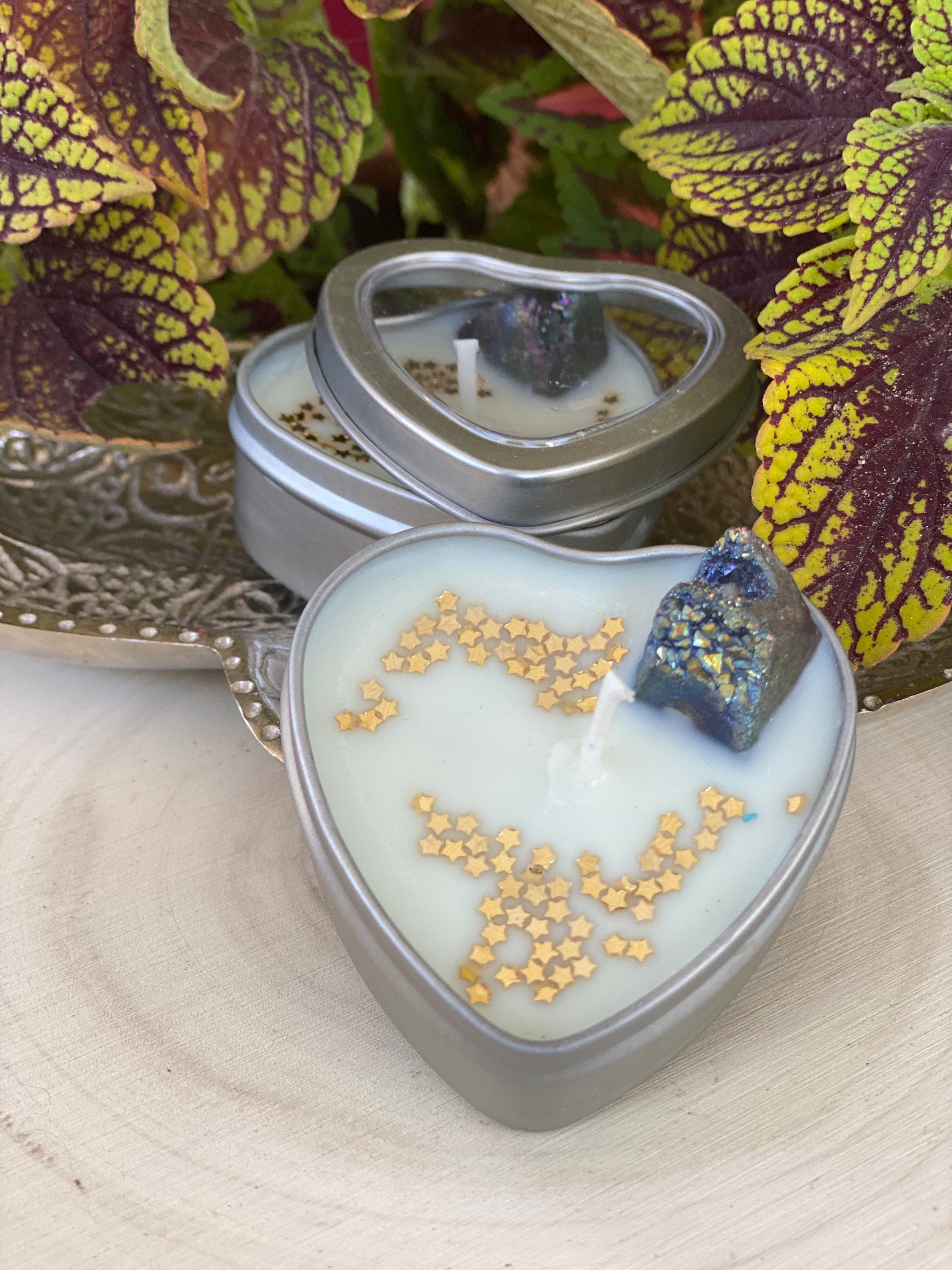 Meditation Candles Scented Candles Crystal Candles Etsy