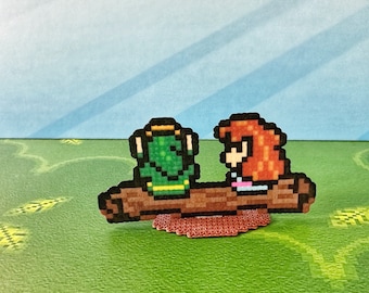 Link and Marin Figurine  | Legend of Zelda RPG | Video Game Decor | Retro Gaming Art | Fun Zelda Gift | Links Awakening | Zelda Cake Toppers