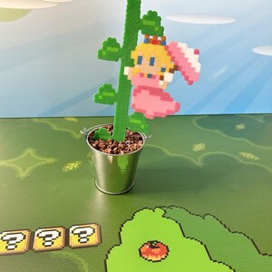 Princess Peach Climber Plant | Video game decor | Desk Plant | Game Room Decor | Boys Birthday Gift | Pixel Plant | Mario Butt Plumber Gift