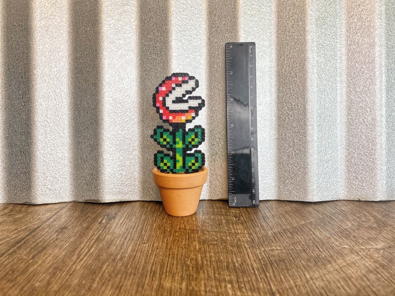 Potted Piranha Mario Plants Video game decor Desk Plant Game Room Decor Super Mario Plants Pixel Piranha Plant Mario Flower image 9