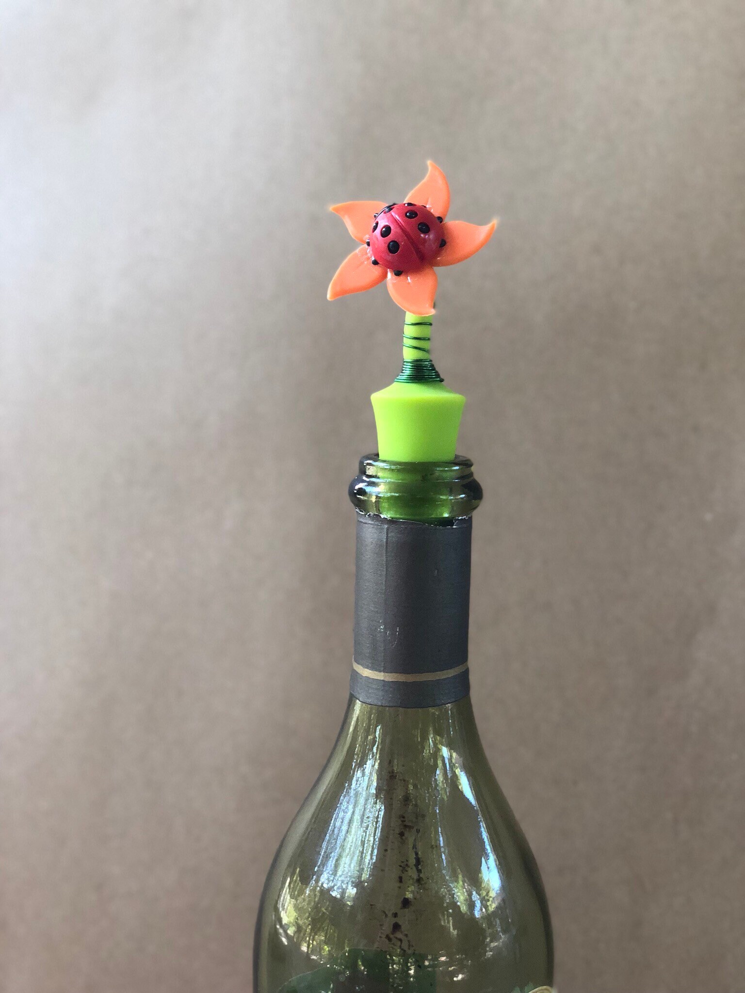 Flower Wine Stopper Bottle Topper Vino Gift Bar Etsy