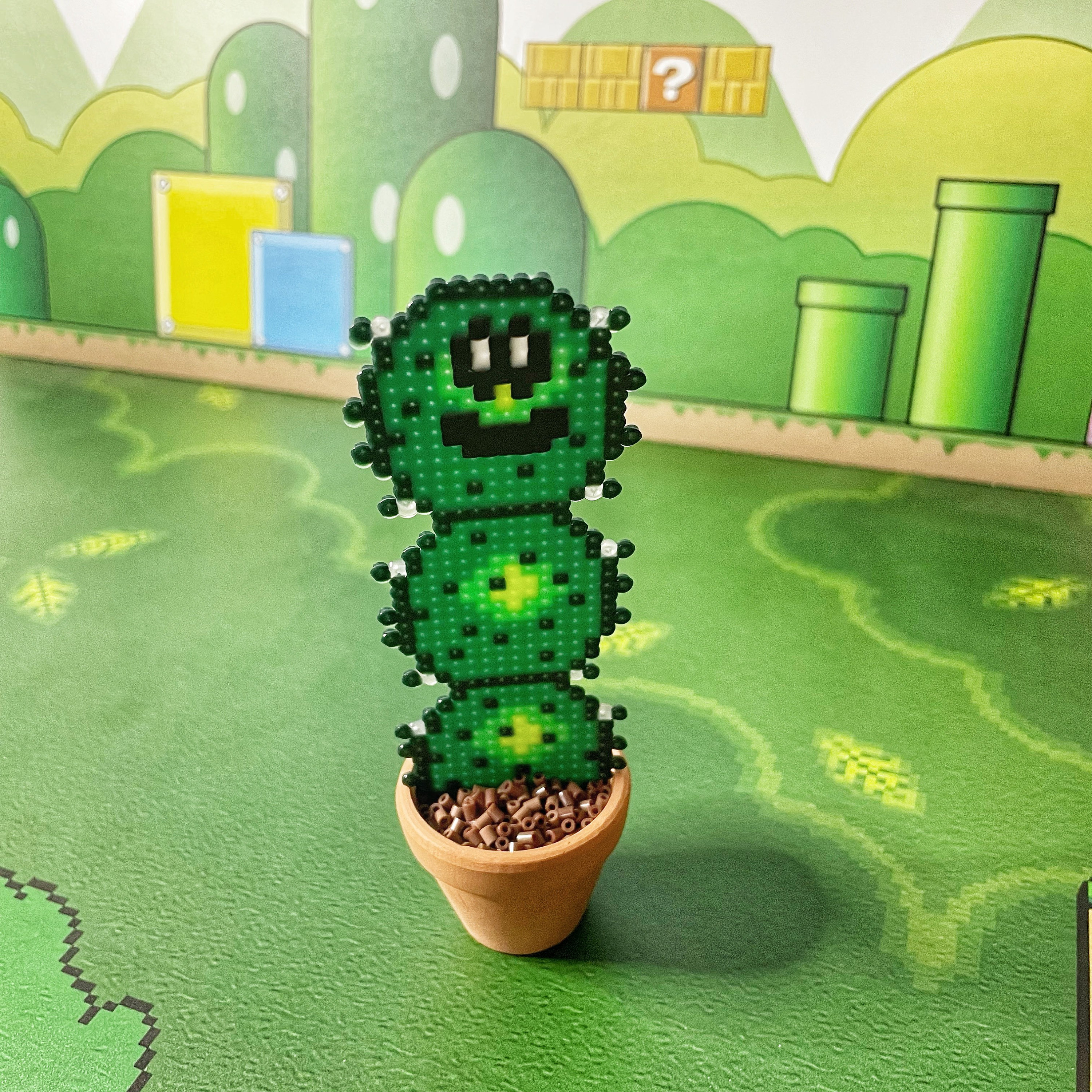 Super Mario Cactus Pokey Plant: Pixel Art Desk Decor - Etsy