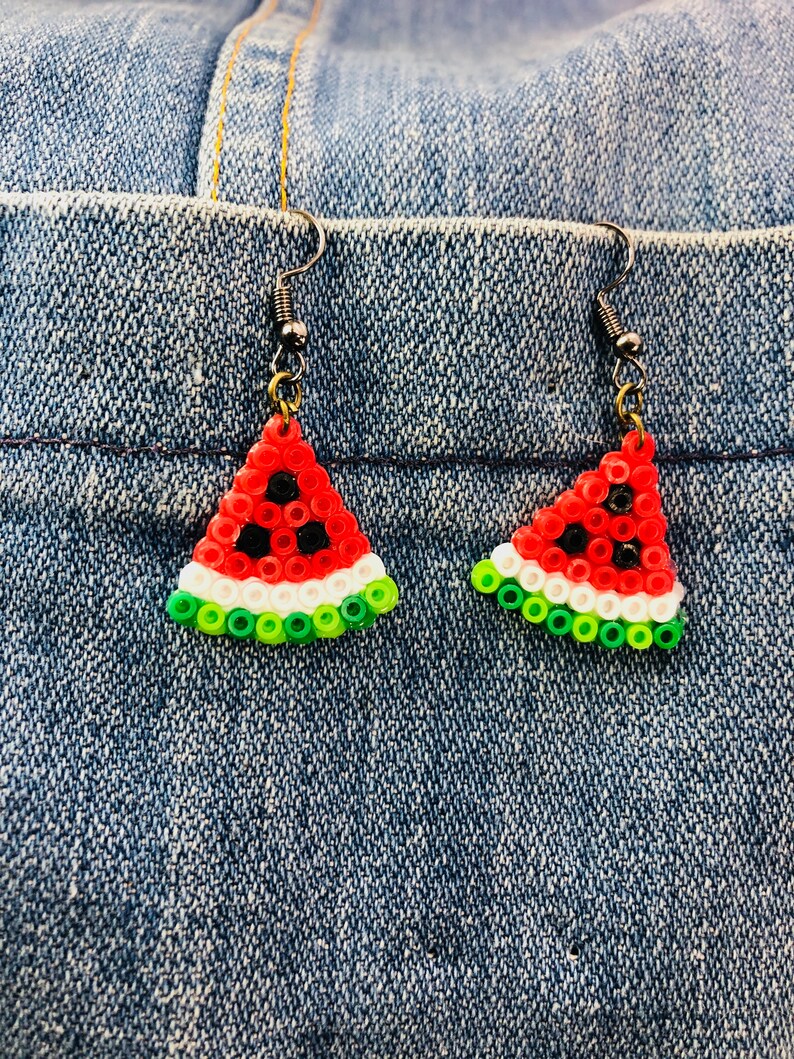 Watermelon Slice Earrings Fruit Earrings Lightweight Etsy