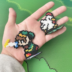 Zelda Character Link & Cucco 3D Toy | Perler Sprites | Video Game Decor | Retro Gaming Toy | Links Awakening Video Game | Zelda Cake Toppers