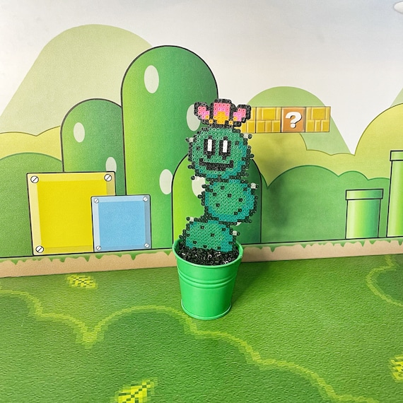 Super Mario Cactus Pokey Character in Warp Tube | Video Game Art | Game  Room Decor | Super Mario Plant | Pixel Video Game Plant | Mario Gift - Etsy