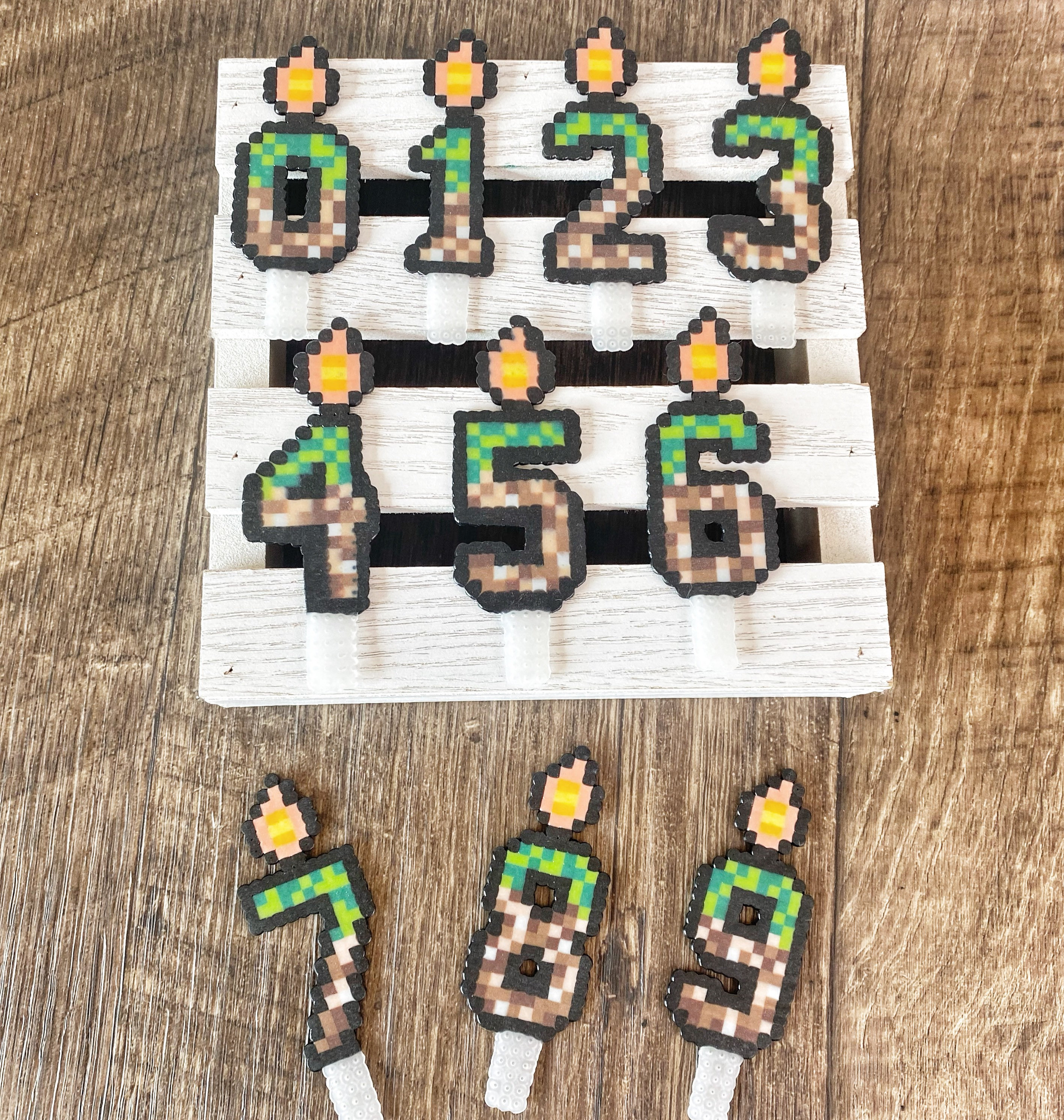 Minecraft Game Pixel Cupcake Toppers