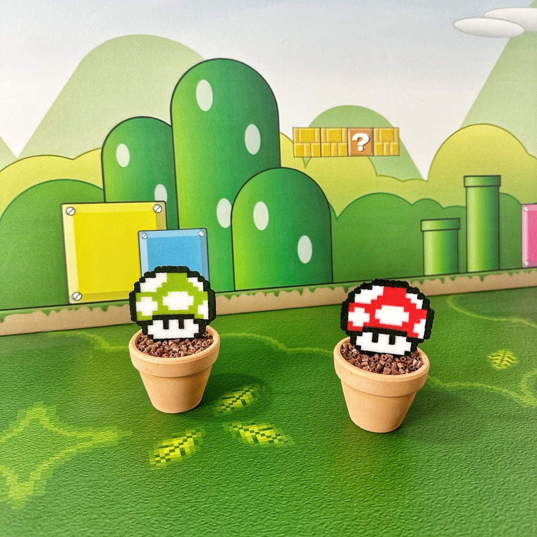 Retro Video Game Mario Mushroom Game Room Decor Nintendo Decor for Boys