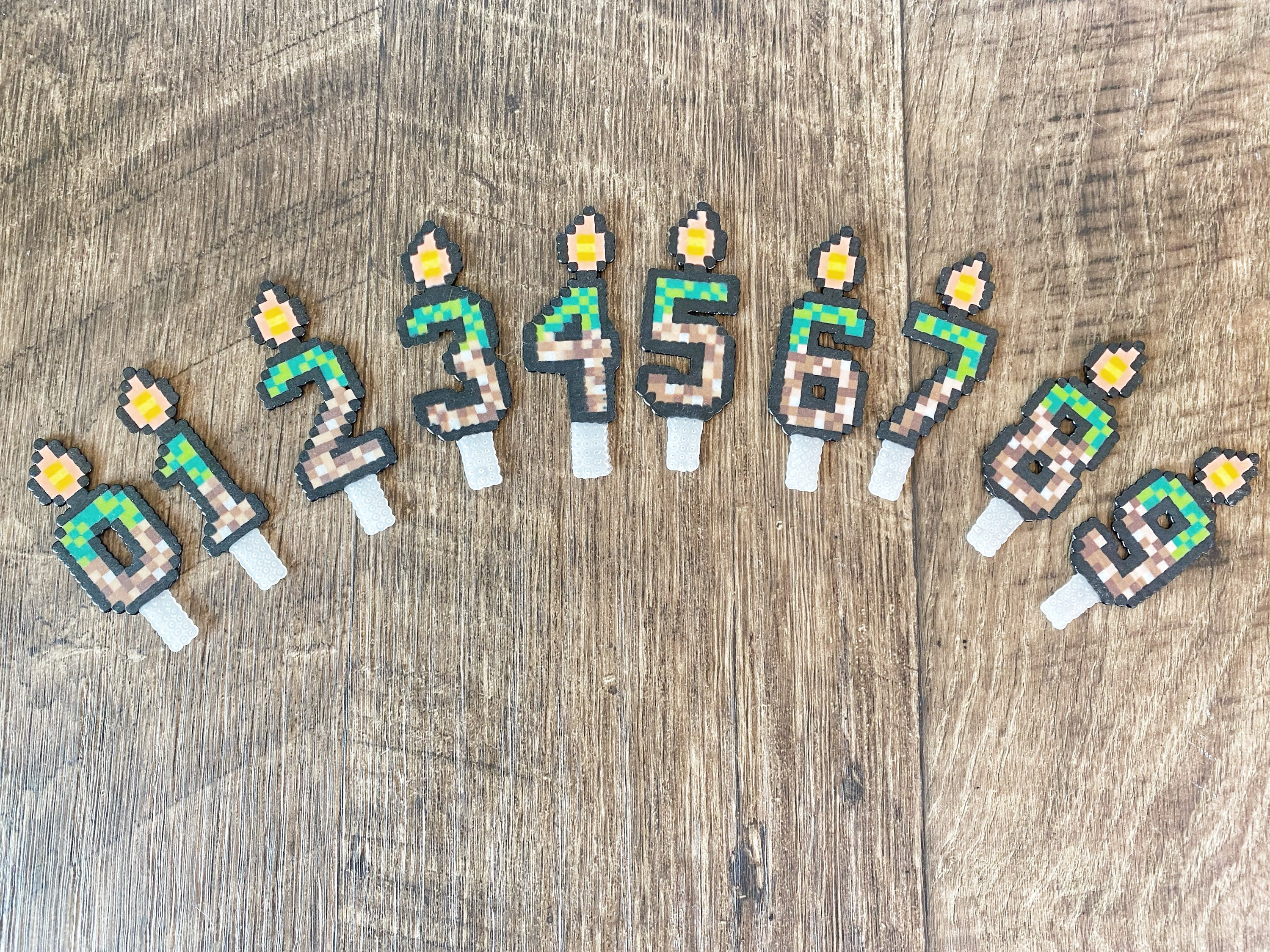 Minecraft Game Pixel Cupcake Toppers