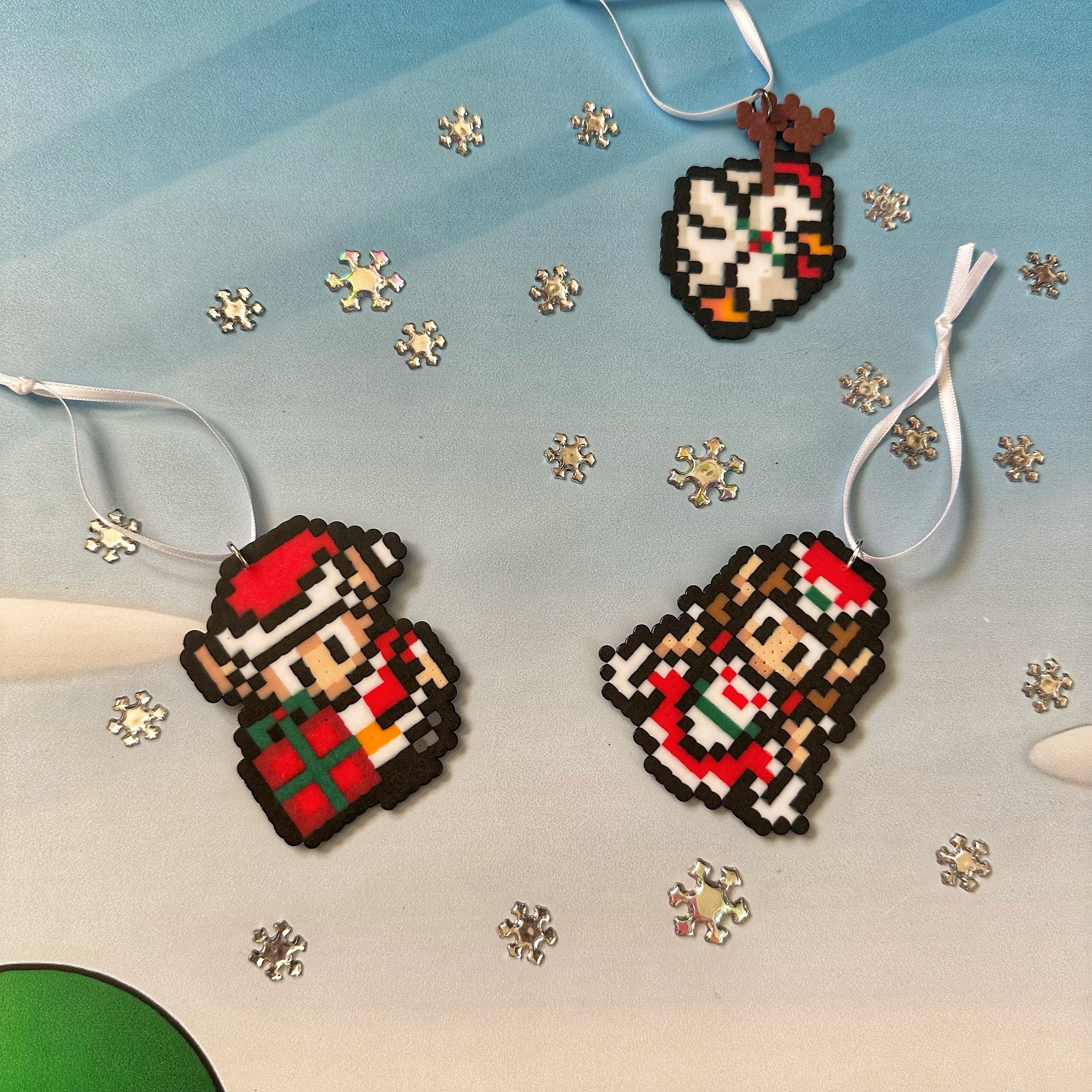 Cute and Nerdy Christmas Perler Bead Ornaments 