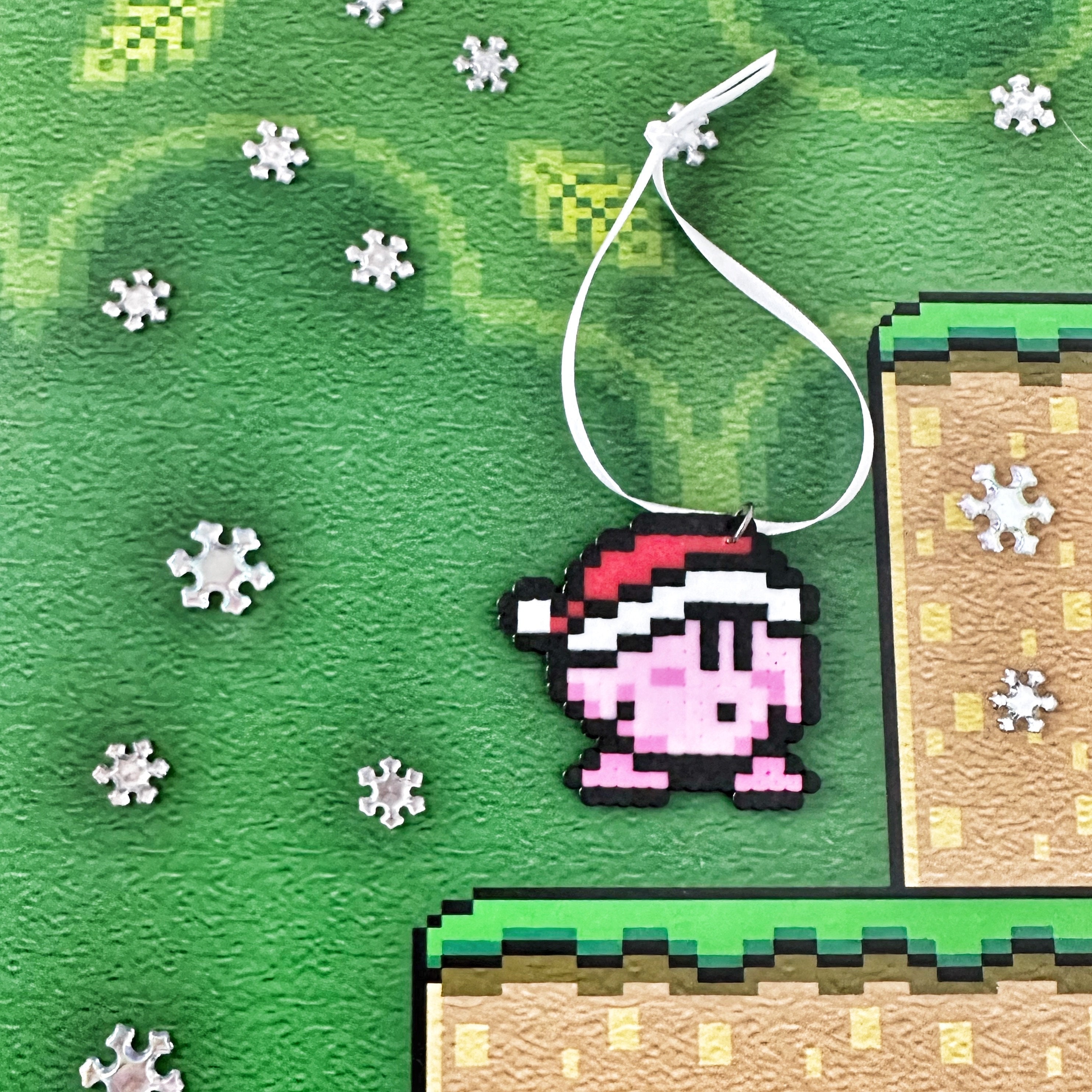 Mario Themed Perler Bead Ornament Handmade Christmas Decoration - Reindeer  Yoshi