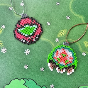 メトロイド ゲームをテーマにした大型クリスマス デコレーション | オタクなツリー オーナメント | 夫へのプレゼント、男の子用壁掛け、ゲーマー名札、Twitch ストリーマー