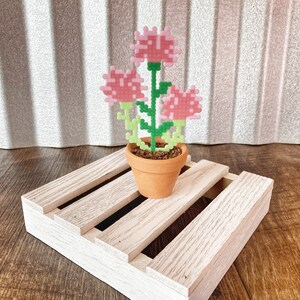 Kwitnący Kwiat Różowy Biurko Roślina | Miniaturowy Uroczy Dekor Biura | Boho Dekoracja Kominka | Roślina Doniczkowa | Dekoracja Małej Przestrzeni | Prezent Roślinny Na Dzień Matki zdjęcie 5