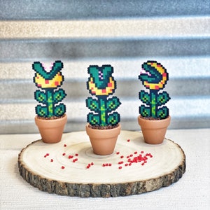 Putrid Piranha Mario Plants | Video game decor | Desk Plant | Game Room Decor | Super Mario Plants | Pixel Piranha Plant | Mario Flower