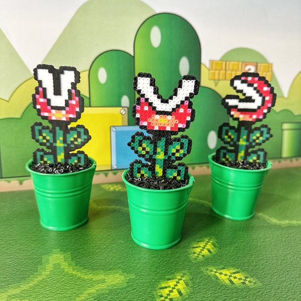 Piranha Mario Plant in Warp Tube | Video game decor | Game Room Decor | Super Mario Brothers Gift | Fun Mario Decor | Fun Boys Mario Gift