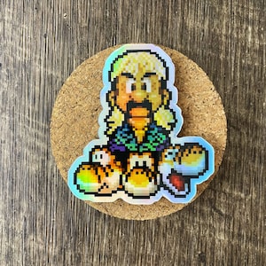 Holographic Yo Exotic Super Mario Sticker | The Tiger King Mario Sticker | Mario Decal | Yoshi Sticker | Laptop Sticker | Gamer Stickers