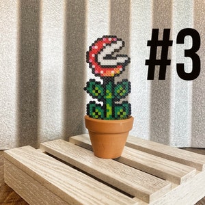 Potted Piranha Mario Plants Video game decor Desk Plant Game Room Decor Super Mario Plants Pixel Piranha Plant Mario Flower Plant 3