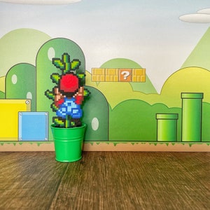 Climbing Mario Plants | Video game decor | Desk Plant | Game Room Decor | Boys Birthday Gift | Pixel Plant | Mario Butt Plumber Gift