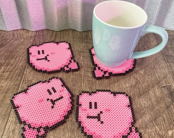 カービー ピクセルアート コースター 4 枚セット | ピンク 任天堂