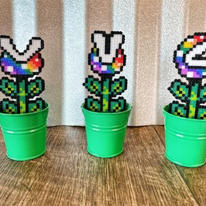 Rainbow Piranha Mario Warp Tube | Video game decor | Desk Plant | Game Room Decor | Super Mario Plants | Pixel Piranha Plant | Mario Flower