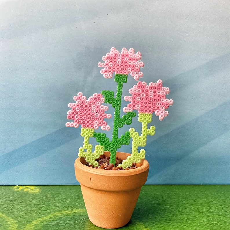 Kwitnący Kwiat Różowy Biurko Roślina | Miniaturowy Uroczy Dekor Biura | Boho Dekoracja Kominka | Roślina Doniczkowa | Dekoracja Małej Przestrzeni | Prezent Roślinny Na Dzień Matki zdjęcie 3