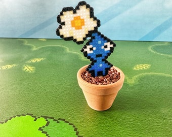 Blue PikMin Potted Flower Plant | Pikmin Video game decor | Desk Plant | Game Room Decor | Nerdy Valentines | Pikmin Gift | Gamer Desk Gift