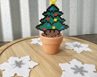 Retro Super Mario Xmas Tree Mushroom Plant | Mario Plant | Video game decor  | Gamer Decor | Mario Flower Plant | Super Mario Decor