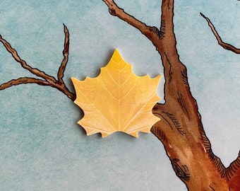 Thankful Tree Leaf Shaped Sticky Notes - Yellow