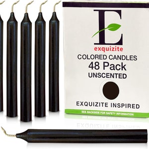 Black Taper Candles for Spells - 48-Pack - Witchcraft Candles Ritual Candles