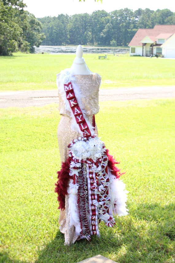 Large Deluxe Homecoming mum, homecoming sash mum, Deluxe Double Sash Mum