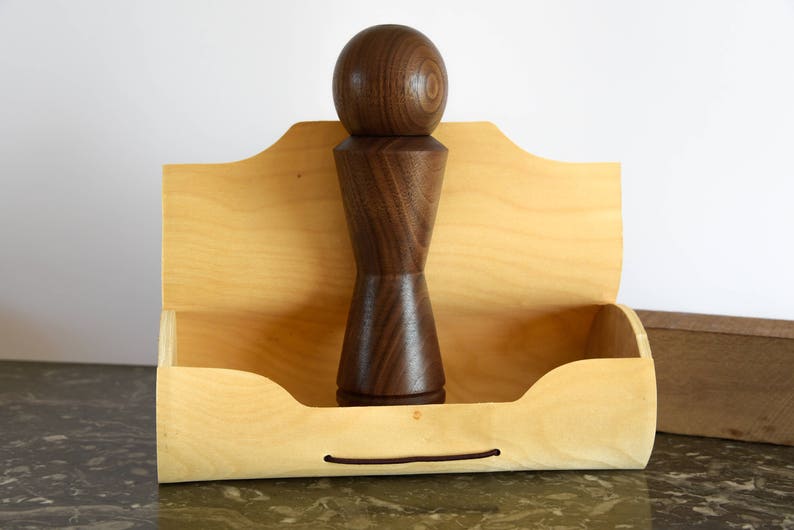 gift home salt wood walnut and ceramic spice handmade craft Pepper mill