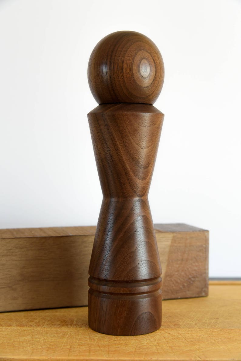 gift home salt wood walnut and ceramic spice handmade craft Pepper mill