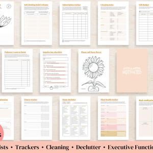 2026 ADHD Printable Planner (Sunset) Adult Daily Journal, Self-Care (PDF) image 6