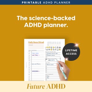 2026 ADHD afdrukbare planner (zonsondergang) volwassene dagelijks dagboek, zelfzorg (pdf)